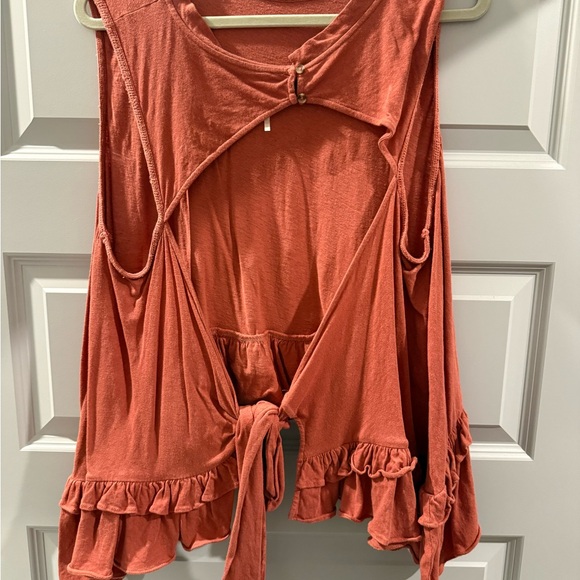 Free People Rust Ruffle Tank Top - Picture 2 of 3
